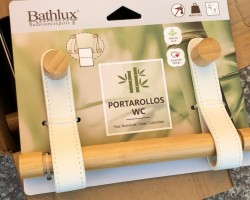 علاقة محارم ضغط كرار 20سم خشب بامبو تعليق جلد ابيض147/1